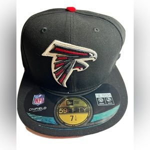 🔥Atlanta Falcons black NFL New Era 59Fifty fitted Hat Cap 7 1/4 🔥